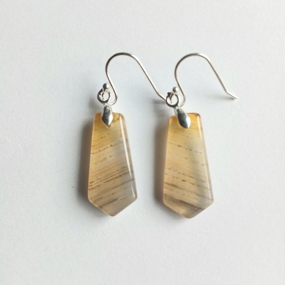 Montana Agate Gemstone Earrings with 925 Sterling Silver Findings